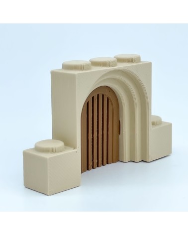 Porte romane ronde fermée |Modèle NG CASTLES |Blocs en plastique TOY