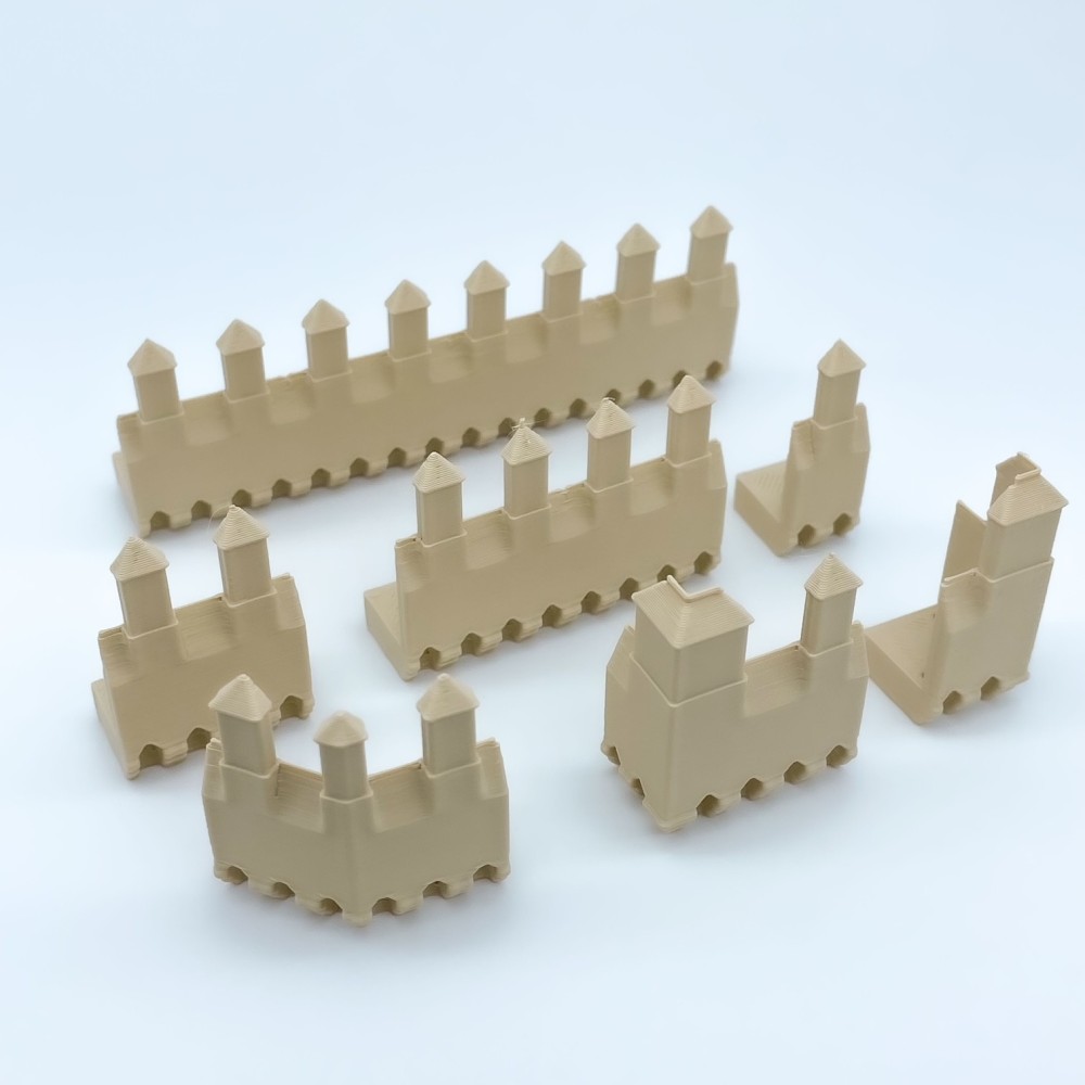 Almena Modular Recta A Δ Maqueta NG CASTILLOS Δ JUGUETE Blöcke Kunststoff