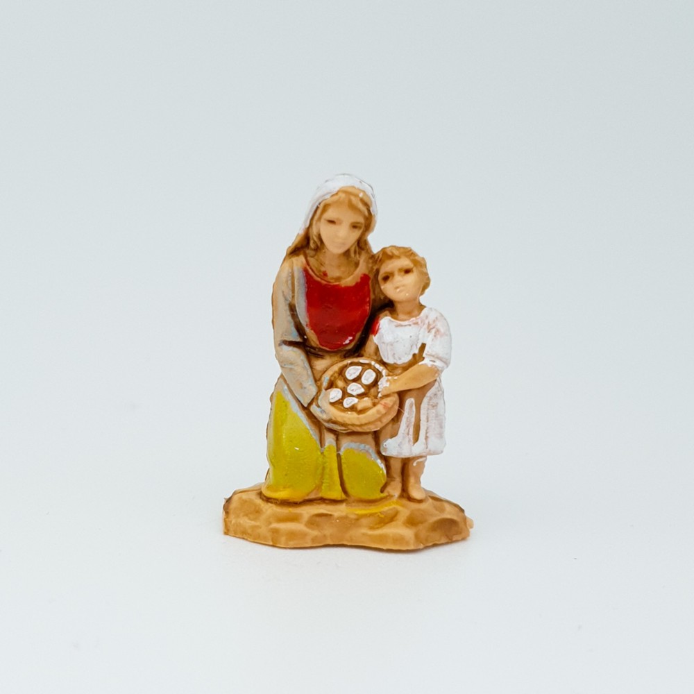 Figur Frau und Mädchen in Opferminiatur für Diorama