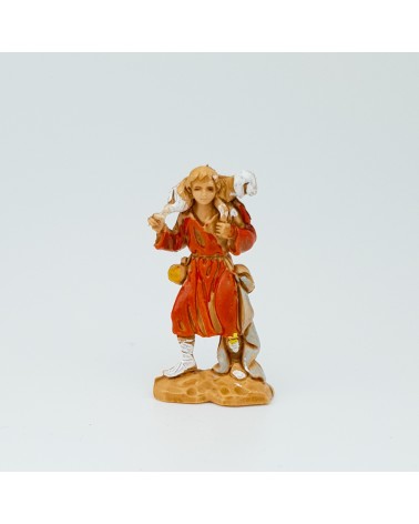 Figura pastore con agnello Miniatura per diorama