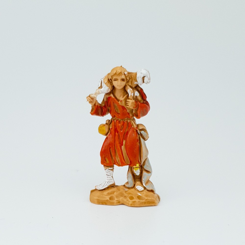 Figura pastore con agnello Miniatura per diorama