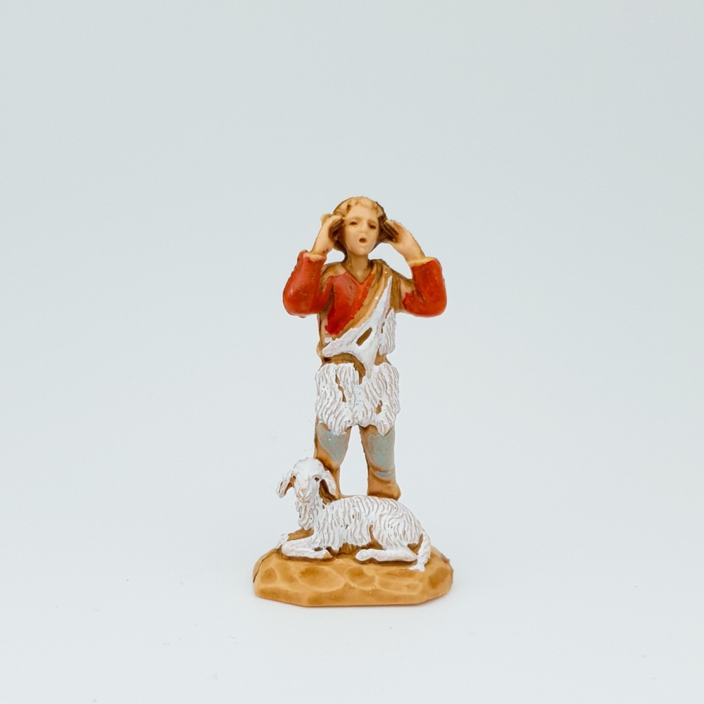 Figure pastorale avec mouton Miniature pour diorama