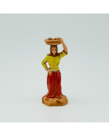 Figur Frau mit Korb auf dem Kopf Miniatur für Diorama
