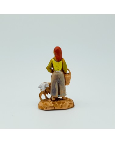 Figura Donna con pecora e cesto Miniatura per diorama