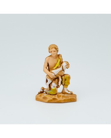 Figura Pastoral de genolls amb xai Miniatura per diorama