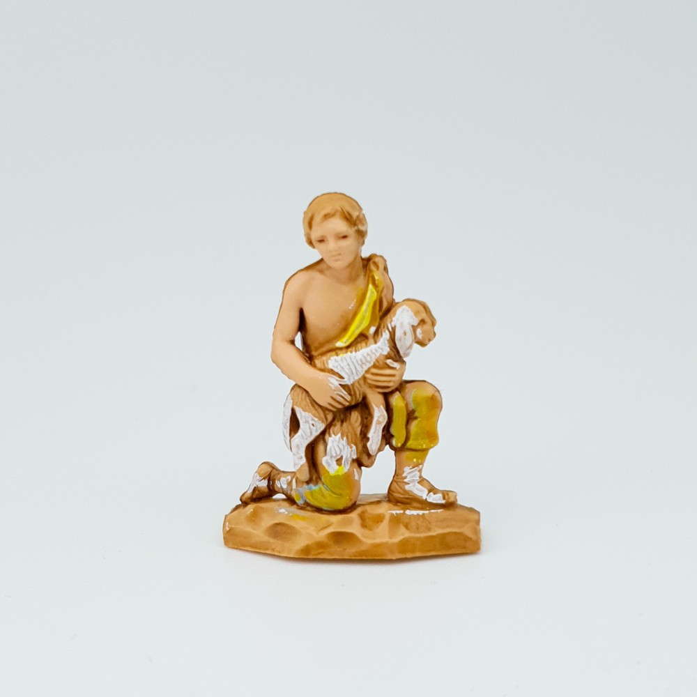 Pastoral figure of knees with lamb Miniature for diorama