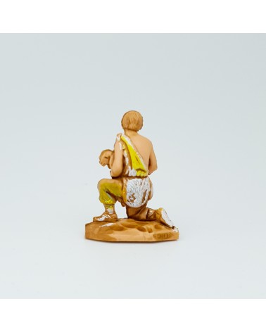 Hirte kniend mit Lamm Miniaturfigur für Diorama