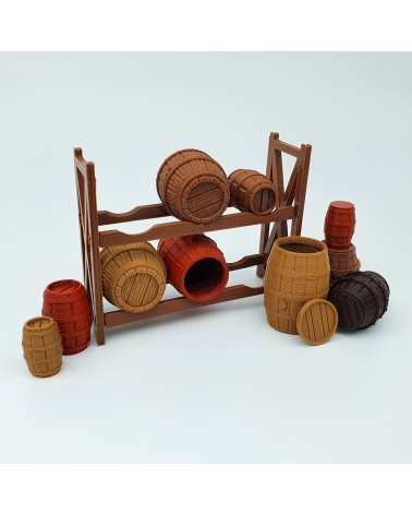 Barrels and shelves