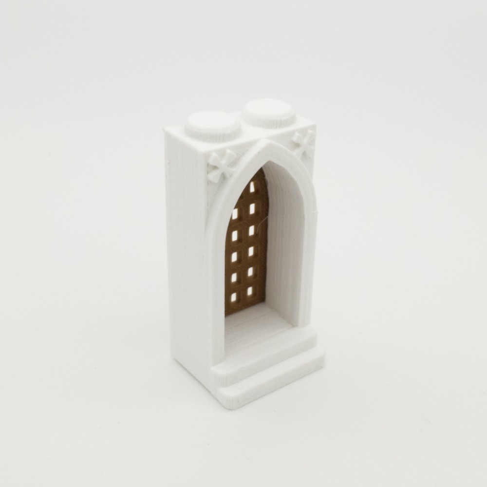 Porte gothique avec grille |Modèle NG CASTLES |Blocs en plastique TOY