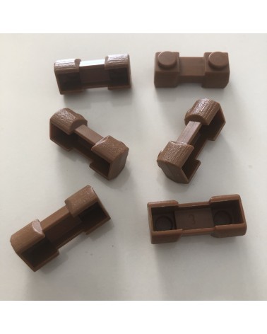 Bricks 1x3 wood imitation in brown PDJ J