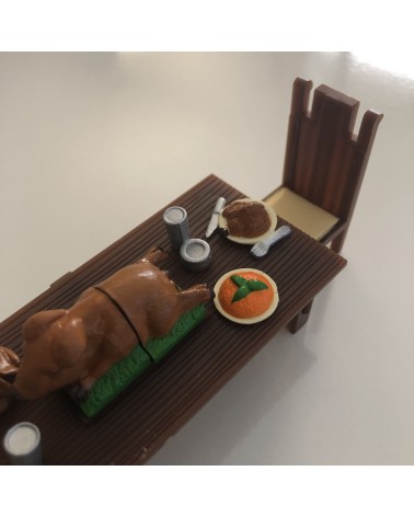 Table set and chairs with N food