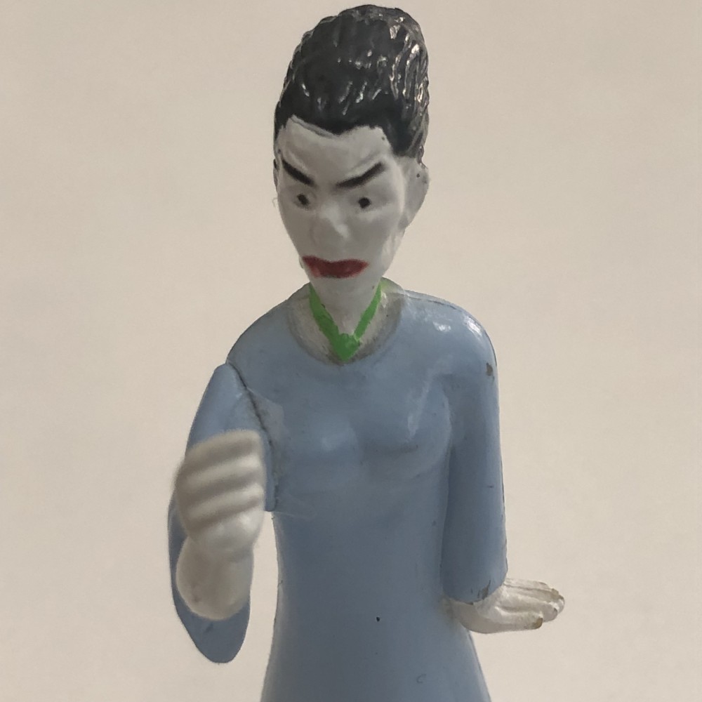 Woman in blue dress