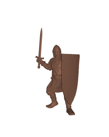 Soldat avec épée et bouclier médiéval des châteaux de NG