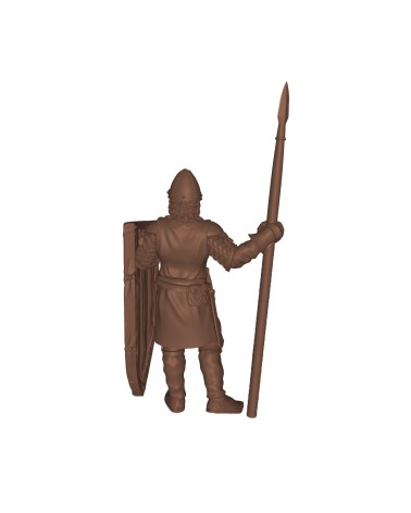 Lancero con scudo medievale dei castelli NG