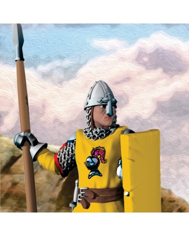Lancero with medieval shield of NG Castles