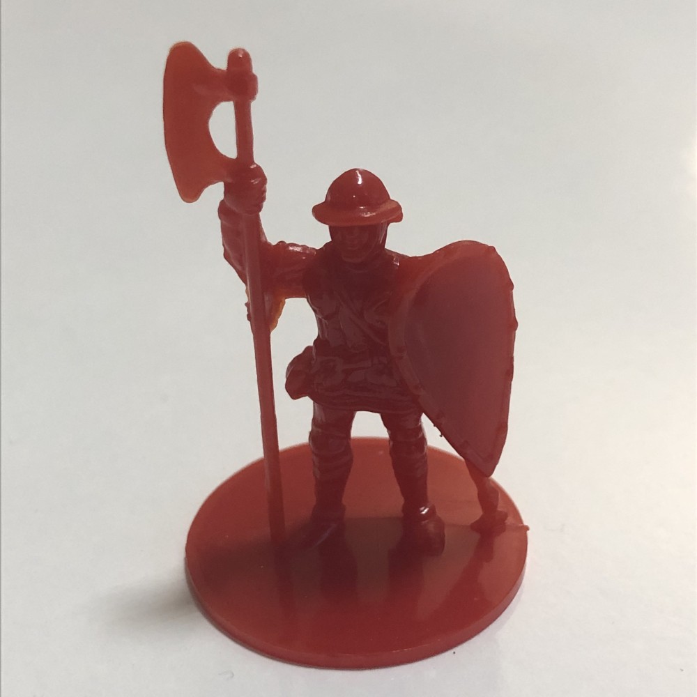 Soldat mit roter Hellebarde
