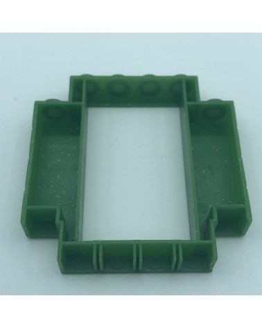 Straited wall for bright green door of PDJ