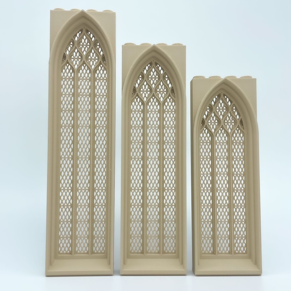Ventana Gótica Extra Larga con Celosía | Maqueta NG CASTILLOS | JUGUETE bloques plástico