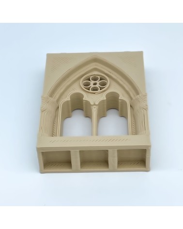Gotisches Fenster mit Oculo ASD Modell NG CASTILLOS Δ JUGUETE Kunststoffblöcke