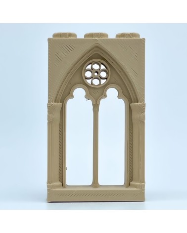 Gotisches Fenster mit Oculo ASD Modell NG CASTILLOS Δ JUGUETE Kunststoffblöcke