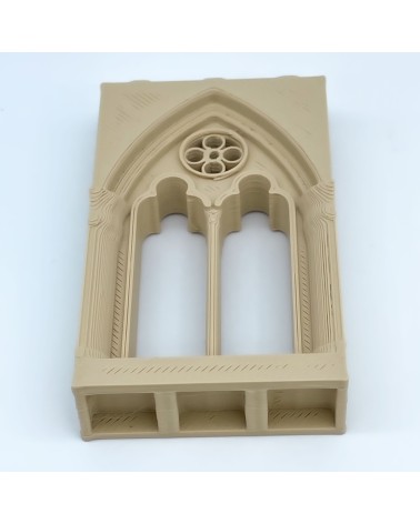 Gotisches Fenster mit Oculo ASD Modell NG CASTILLOS Δ JUGUETE Kunststoffblöcke