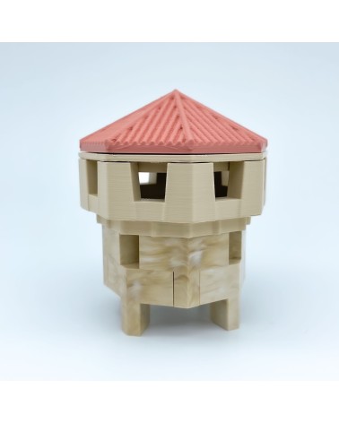Niedriges achteckiges Ziegeldach |Modell NG CASTLES |SPIELZEUG-Kunststoffblöcke